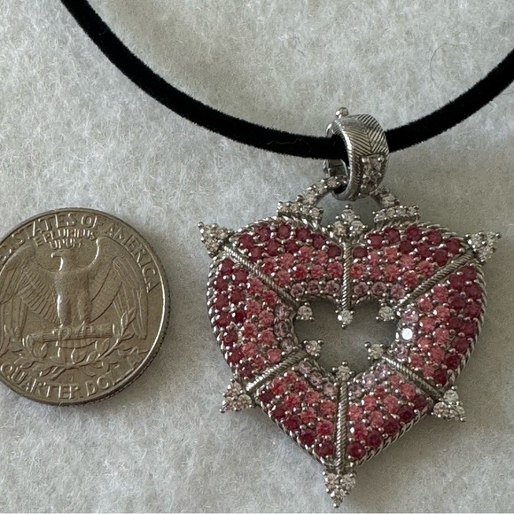 Judith Ripka Pink Diamond 925 Sterling Silver Heart Pendant Necklace NWOT - Picture 12 of 15
